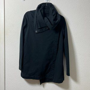 Lululemon Drapey Cowl Neck Snap Button Sweater Jacket Black 4